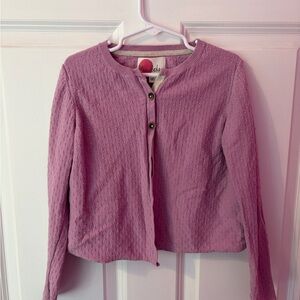 Mini Boden Purple Knit Button Cardigan